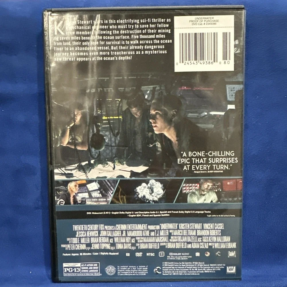 Underwater (2020) DVD Thriller Horror Six Do Kristen Stewart TJ Miller